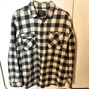 Men’s Burton organic cotton Buffalo plaid button down flannel shirt XXL
